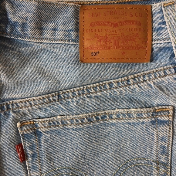 Levi’s Premium 501 High Rise Button Fly Denim Cutoff Jean Shorts - Picture 9 of 16